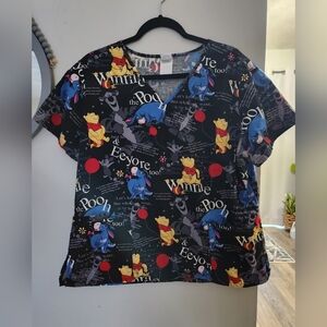 Disney Scrub Top - Pooh, Tiger & Eeyore